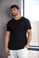 חולצת פשתן צווארון נקי