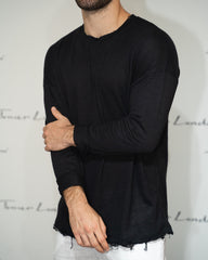 טי שירט פשתן קנזס ארוכה