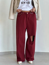 מכנס גינס ליהי בורדו