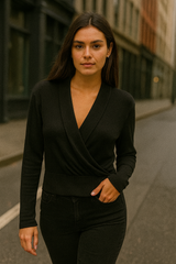 חולצה סריג מעטפת