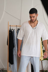 חולצת פשתן ביצה