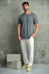 חולצת פשתן צווארון נקי