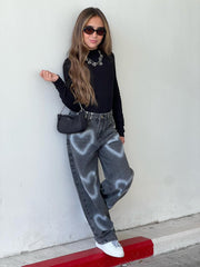 מכנס גינס ליב שחור ילדות