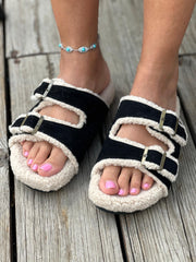 כפכף 2 פסים פרווה