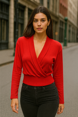 חולצה סריג מעטפת