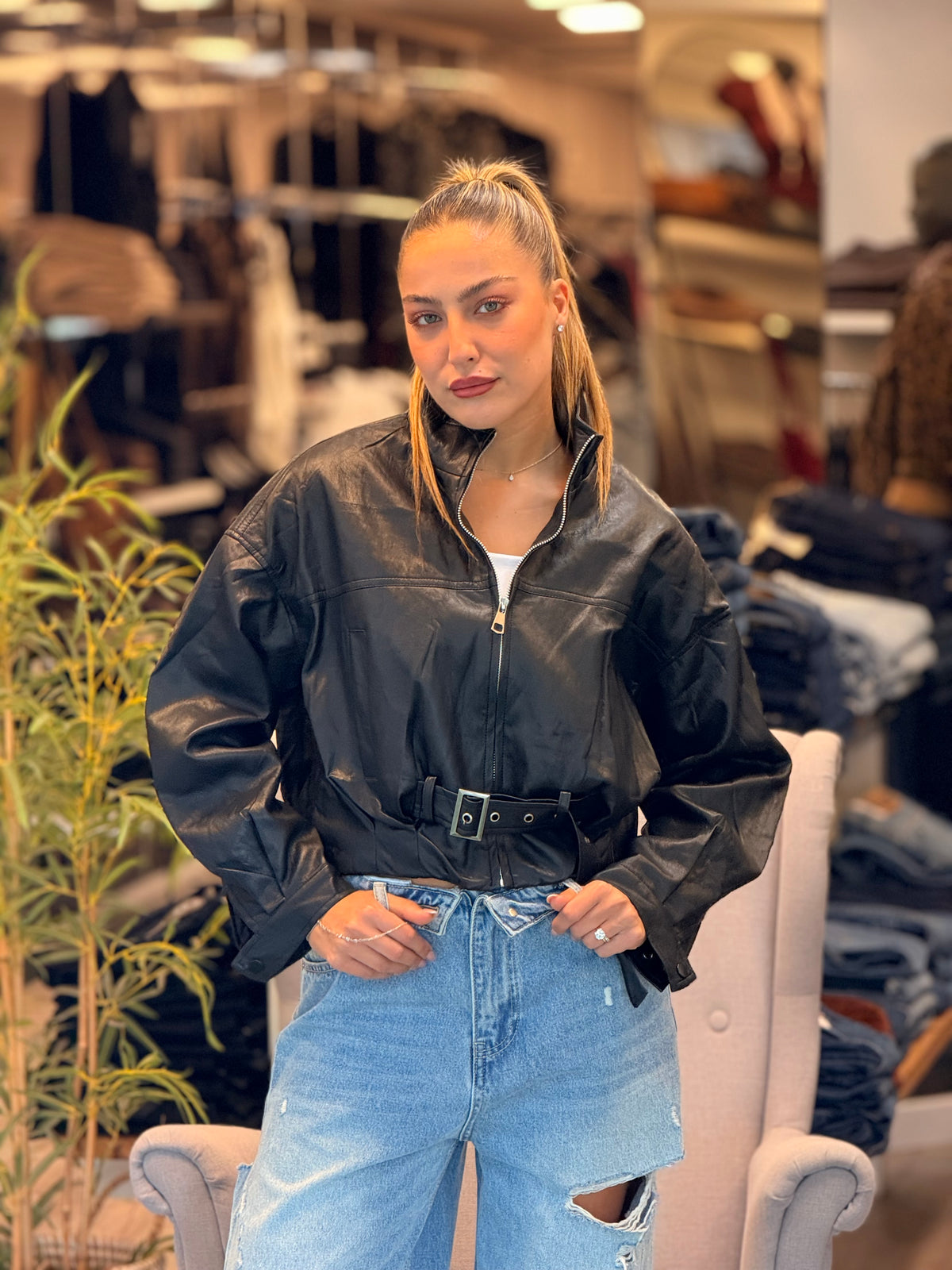 ג׳קט דמוי עור