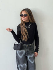 מכנס גינס ליב שחור ילדות